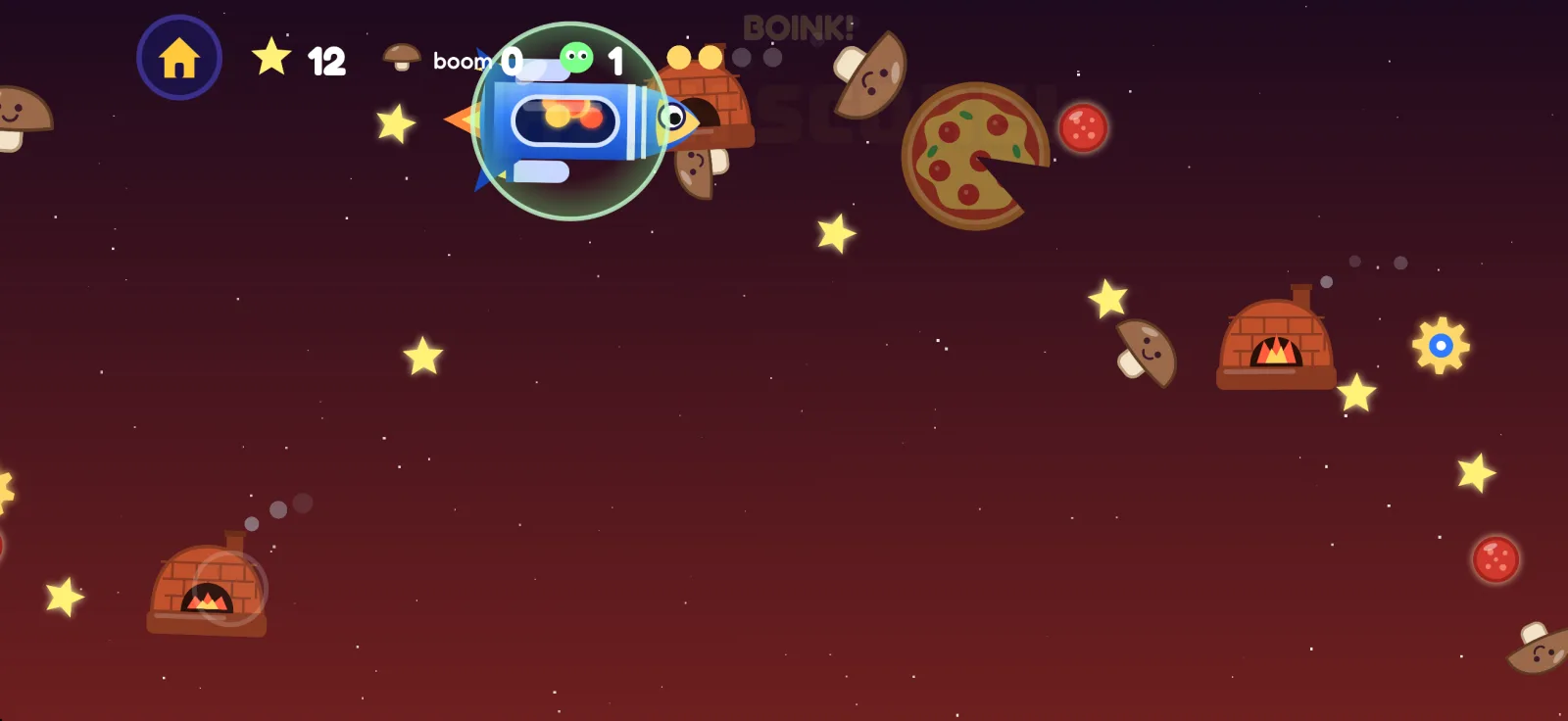 Pizza Planet: brick pizza ovens, mushrooms and pepperoni